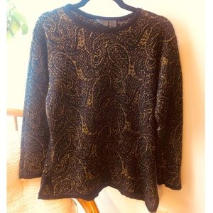 Women’s M Vintage black and gold sweater